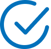 Blue checkmark icon on black background